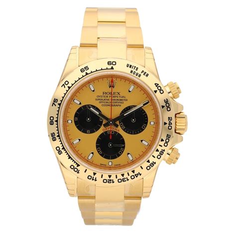 rolex daytona yellow gold champagne black sub dials|rolex daytona 116520 for sale.